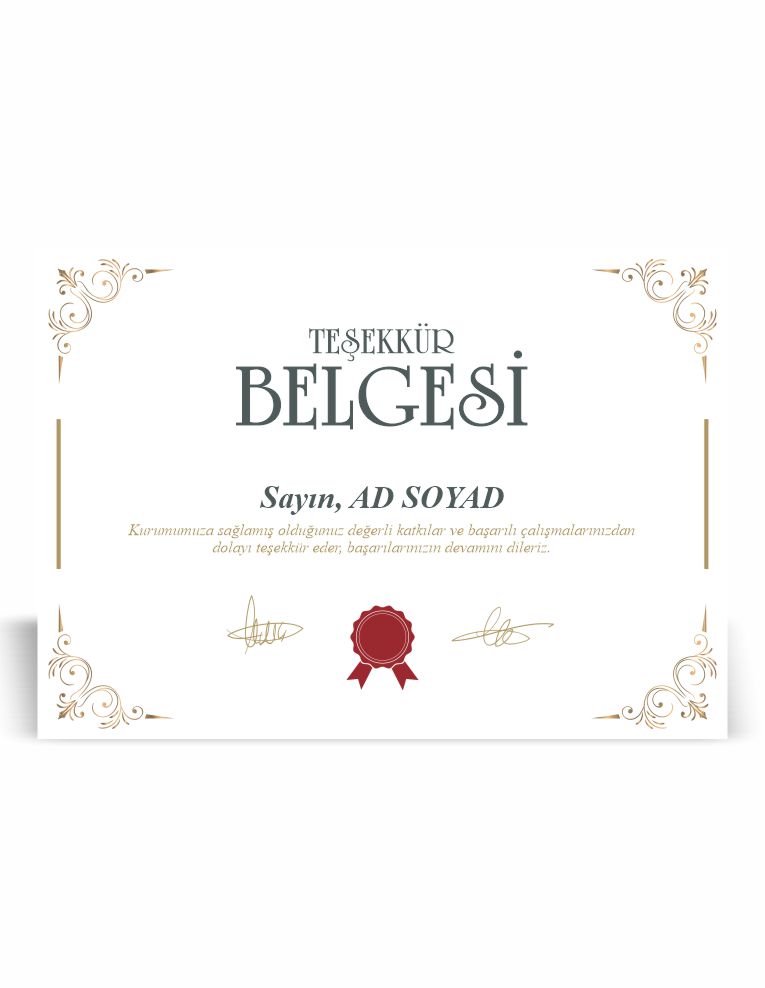 TEŞEKKÜR BELGESİ