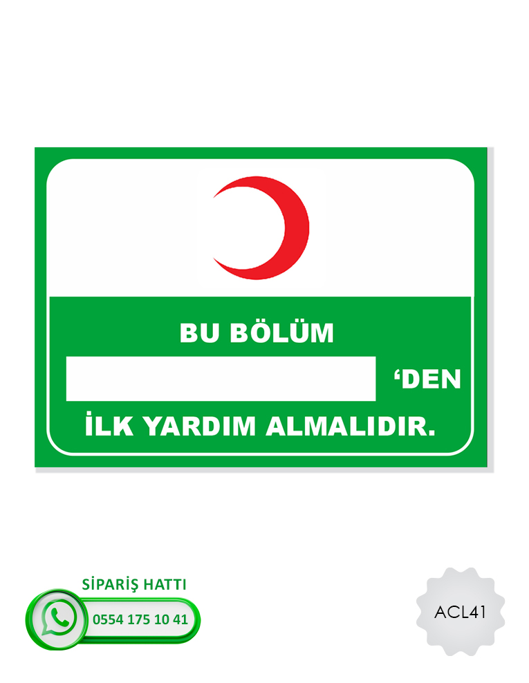 Acil Çıkış İlk Yardım Levhası
