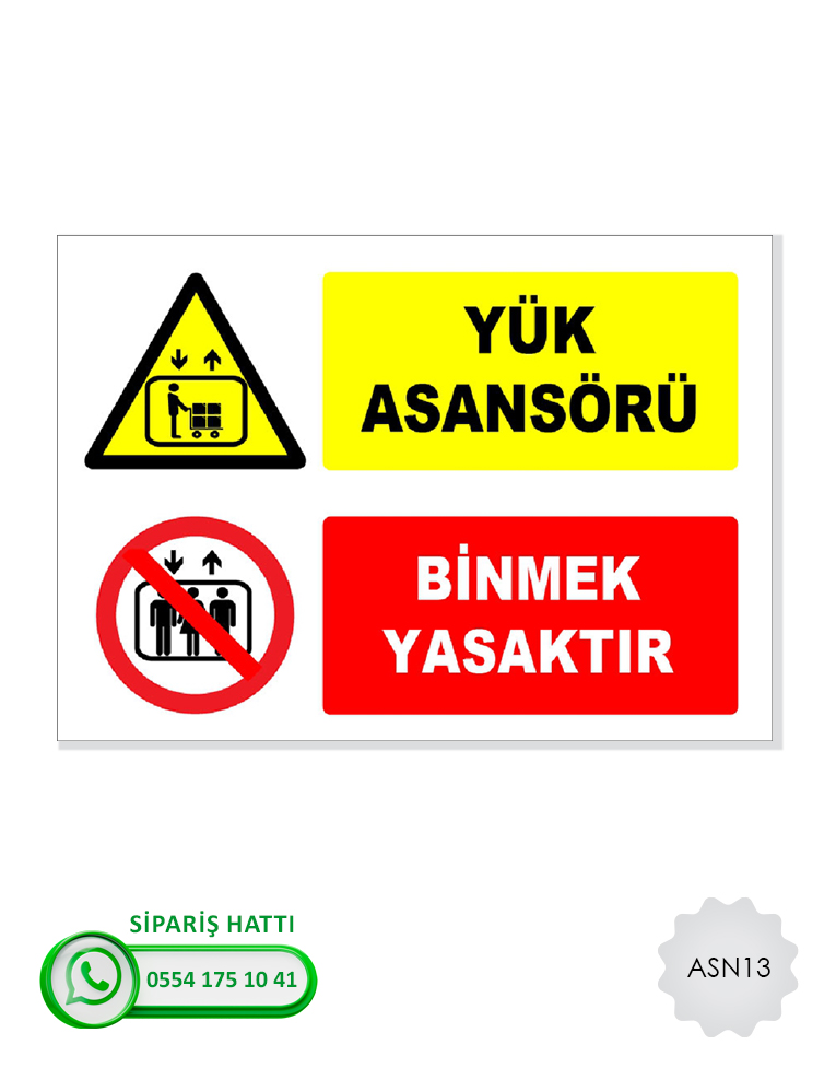 Asansör Uyarı Levhası