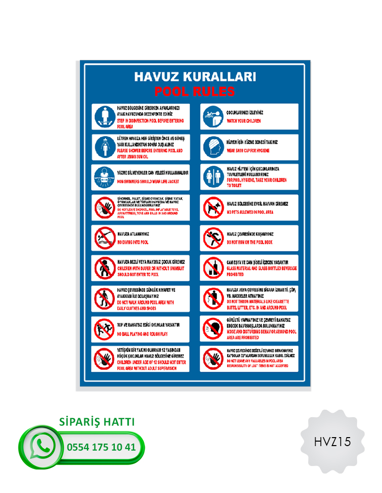 Havuz Uyarı Levhası