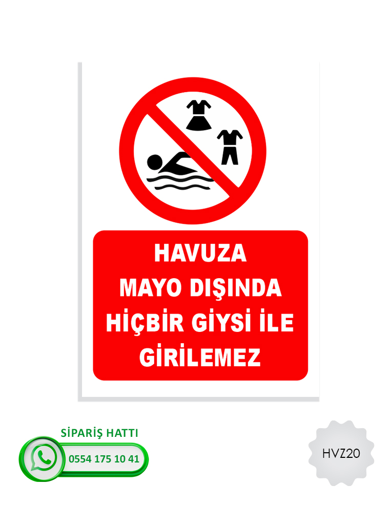 Havuz Uyarı Levhası