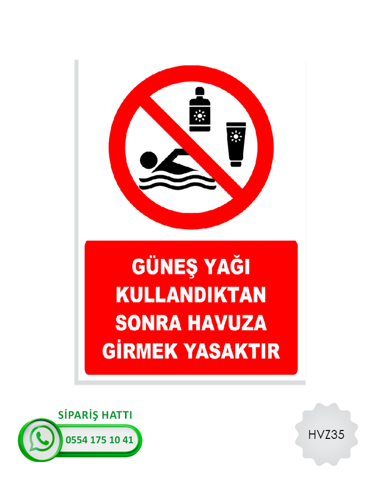 Havuz Uyarı Levhası