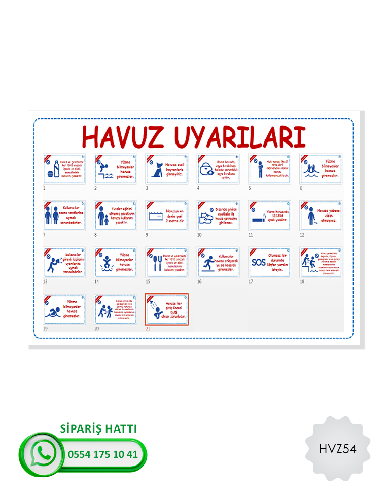 Havuz Uyarı Levhası
